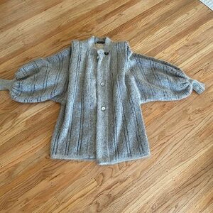 Vintage  Gray Knit wool coat small
